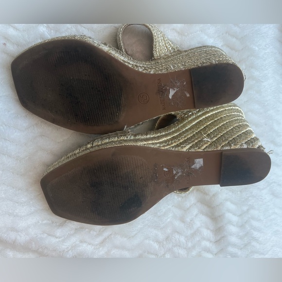 STEVE MADDEN
Icey Embellished Espadrille Wedge Sandal In Gold - Picture 3 of 4